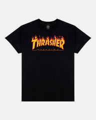 THRASHER Flame Logo Black Short‑Sleeve T‑Shirt