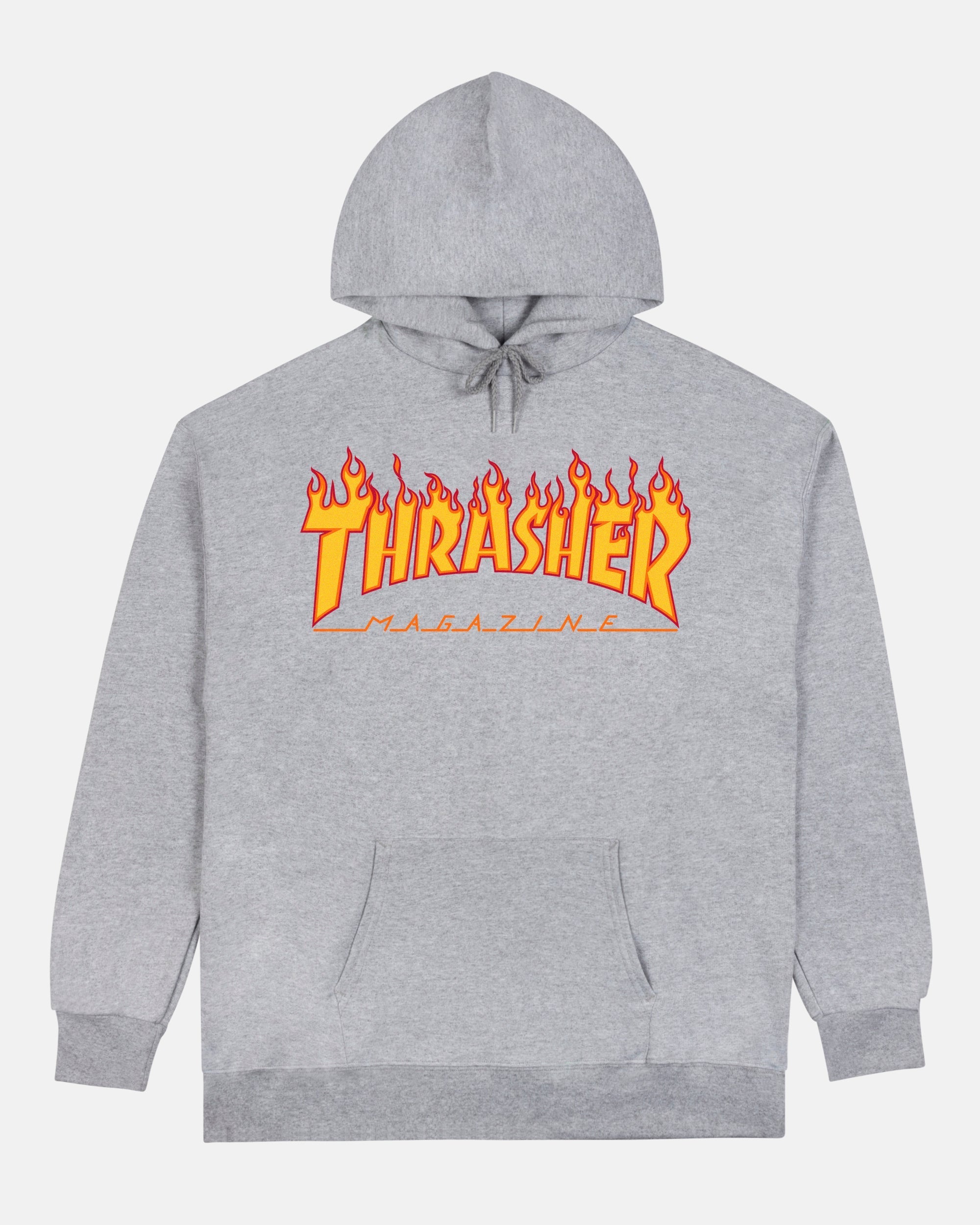 THRASHER FLAME - HOODIE - GREY