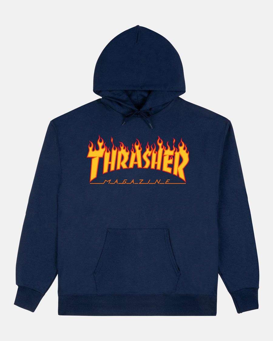 THRASHER FLAME - HOODIE - NAVY
