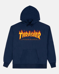 THRASHER FLAME - HOODIE - NAVY