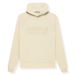 Fear Of God Essentials Logo Flocked Egg Shell Hoodie (FW22)