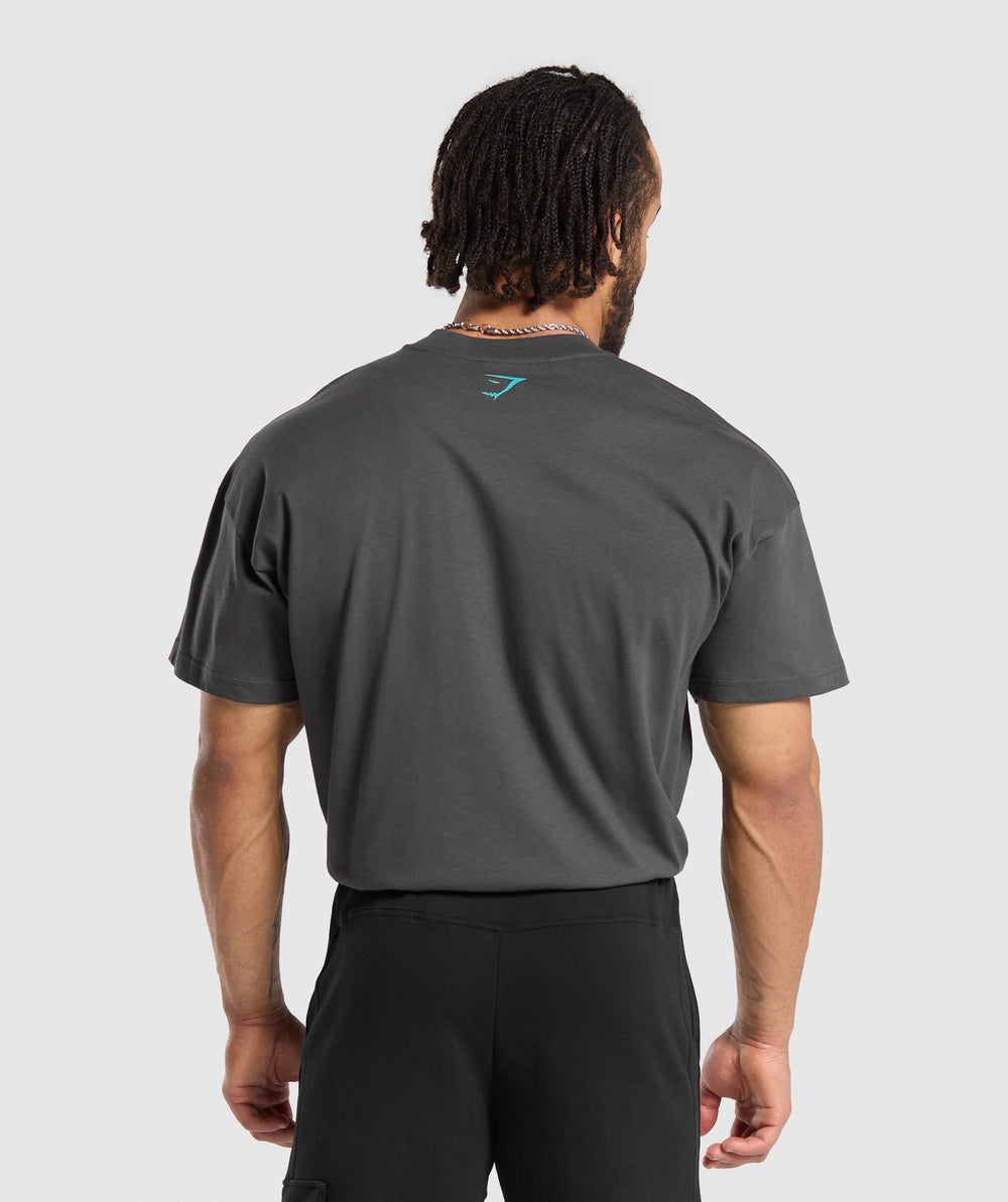 Gymshark Lifting Dept Graffiti T-Shirt - Asphalt Grey
