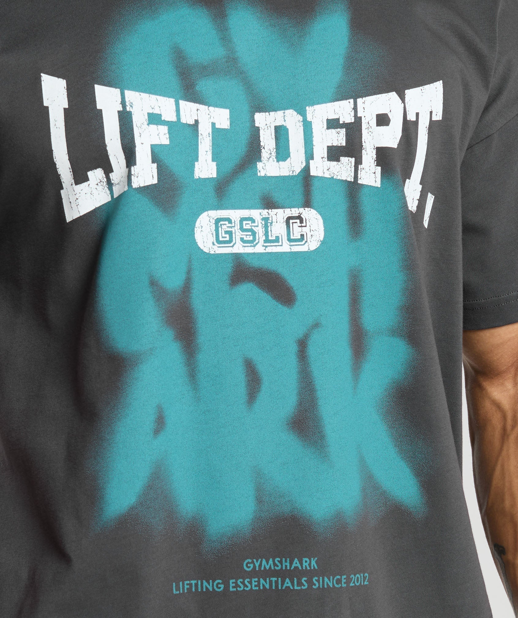 Gymshark Lifting Dept Graffiti T-Shirt - Asphalt Grey
