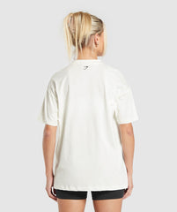 Gymshark Care Label Graphic Oversized T-Shirt - Soft White