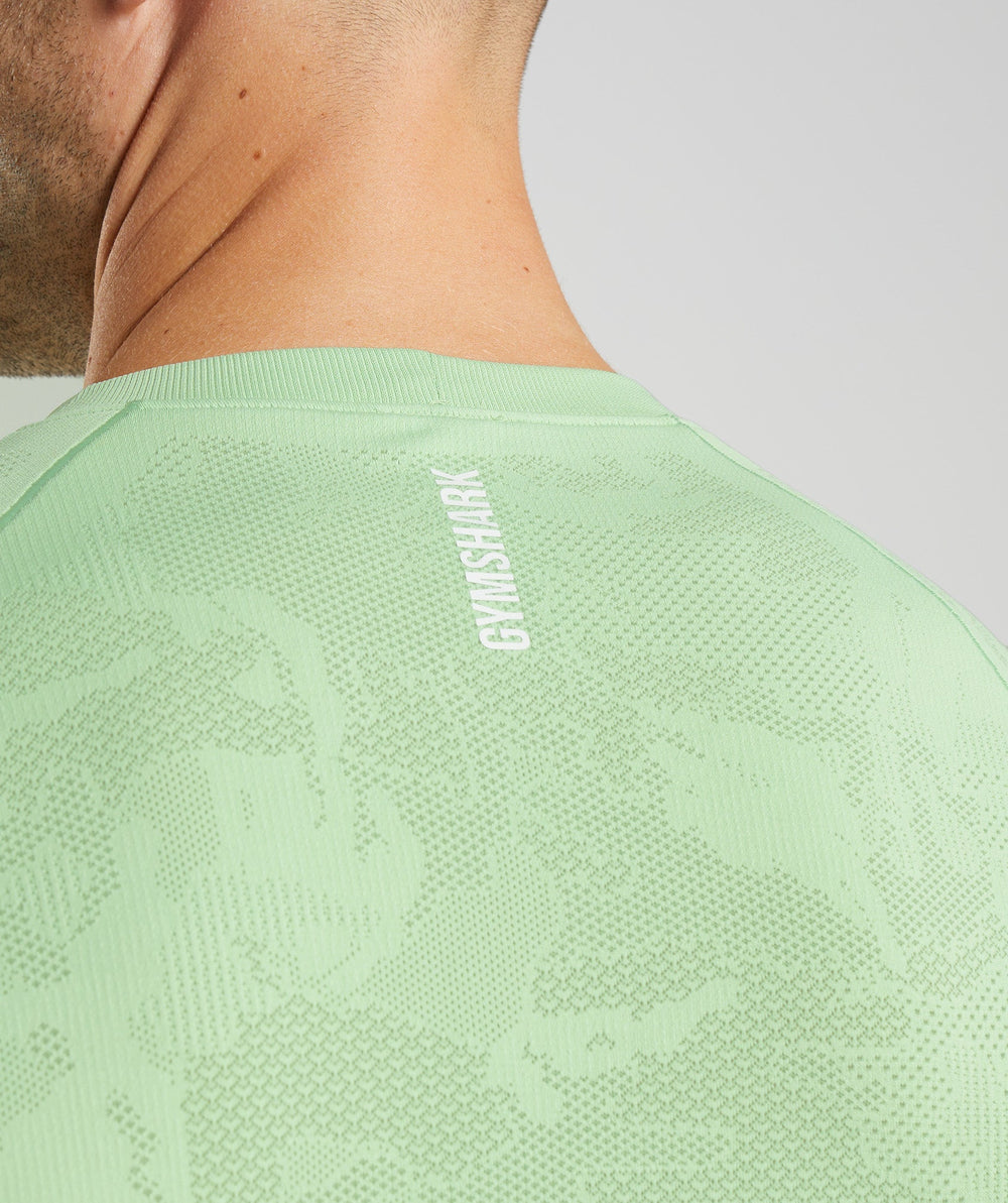 Gymshark Geo Seamless T-Shirt - Aloe Green/Tea Green
