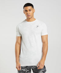 Gymshark Geo Seamless T-Shirt - White/Light Grey