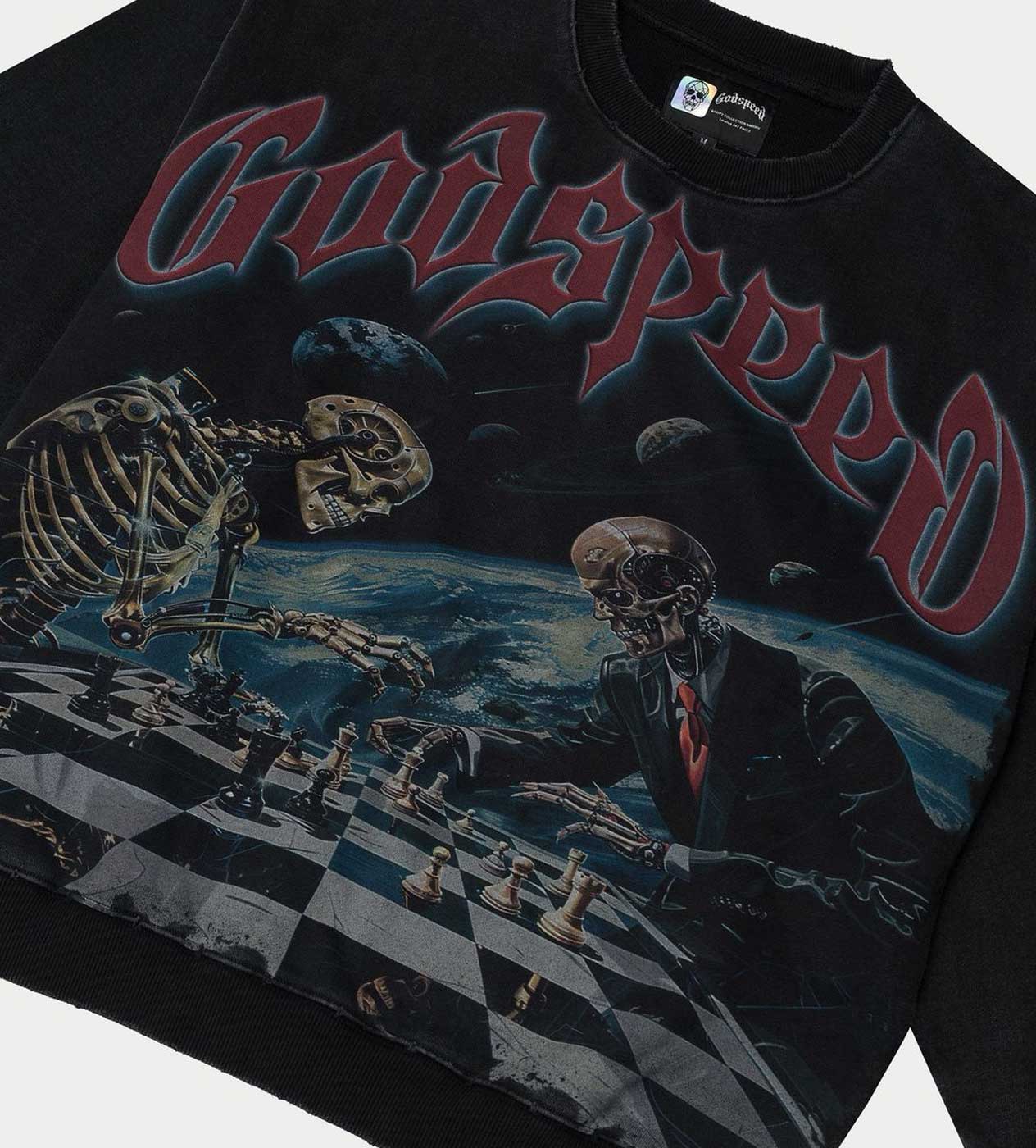 Godspeed Checkmate Sweatshirt Washed Black