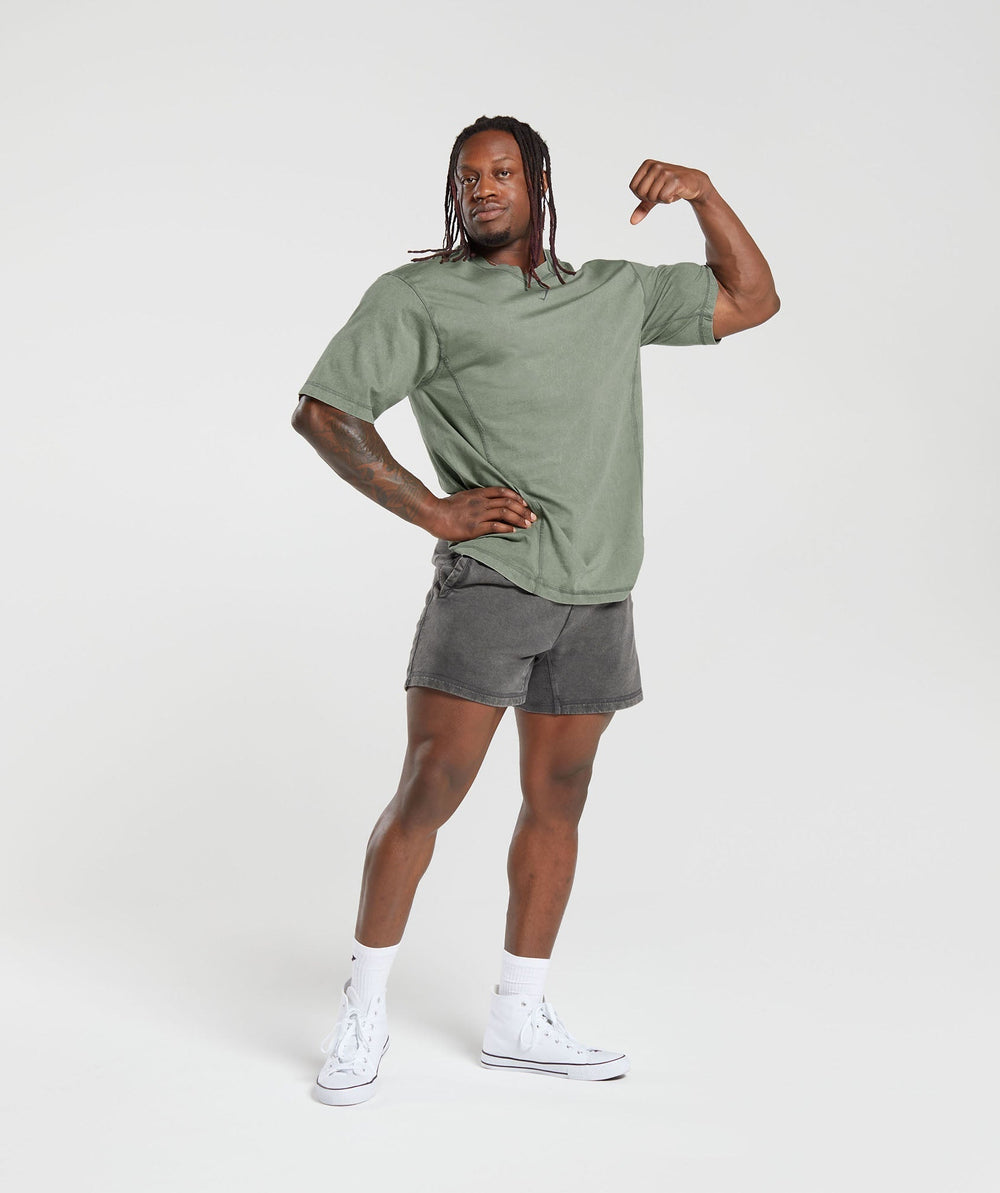 Gymshark Heritage Washed T-Shirt - Dusk Green