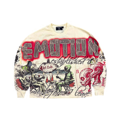 Emotion Never Dies Alien Diner Vintage Cream Long‑Sleeve Shirt