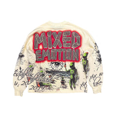 Emotion Never Dies Alien Diner Vintage Cream Long‑Sleeve Shirt