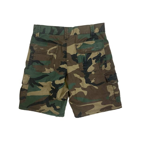 MIXED EMOTION Camo Patchwork Cargo Streetwear Shorts