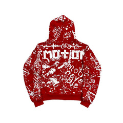 MIXED EMOTION All‑Over Graffiti Print Full‑Zip Hoodie