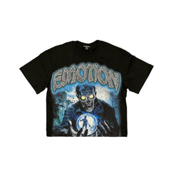 Emotions Never Die Zombie Wizard Vintage Graphic Black Cropped T‑Shirt