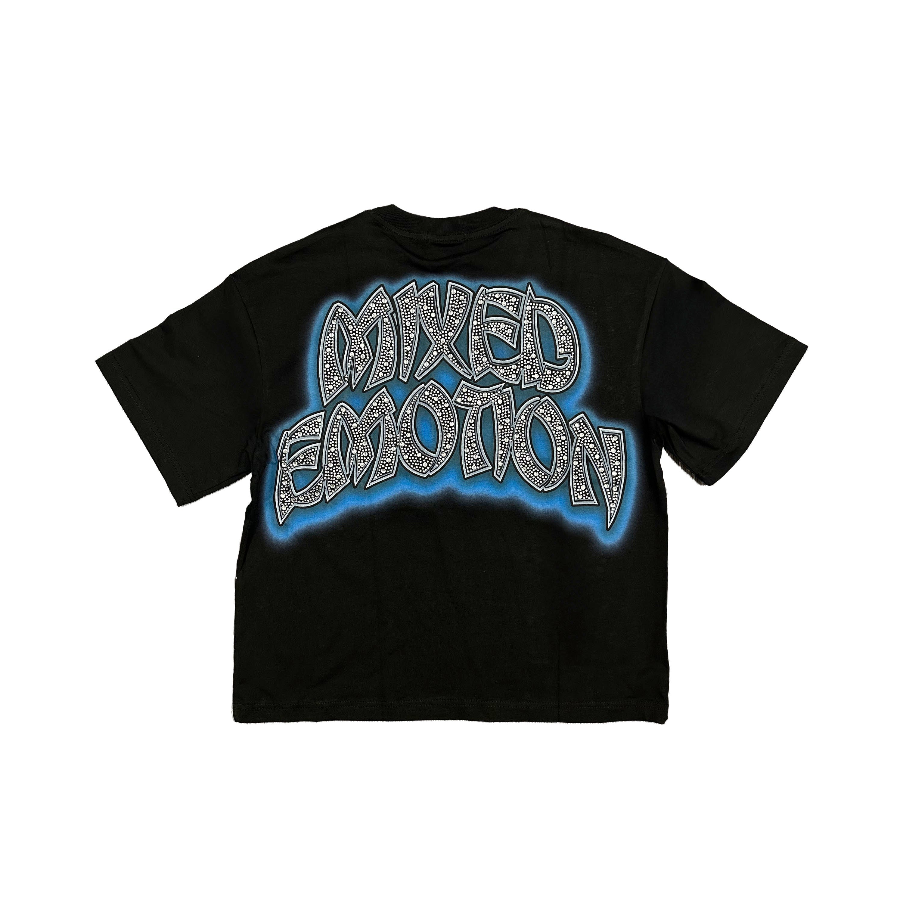 Emotions Never Die Zombie Wizard Vintage Graphic Black Cropped T‑Shirt