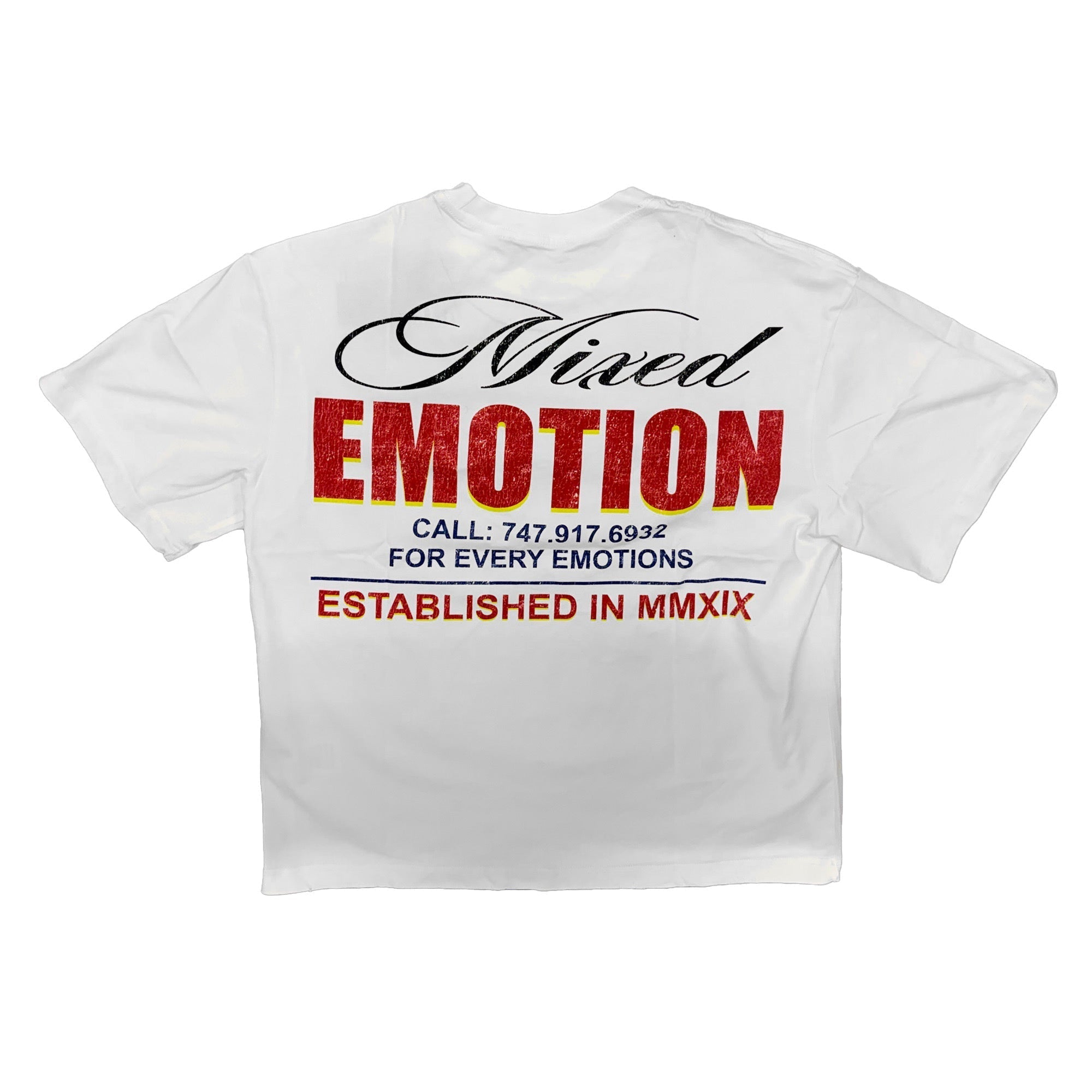 MIXED EMOTION Las Vegas Casino Poker Graphic White Cropped T‑Shirt