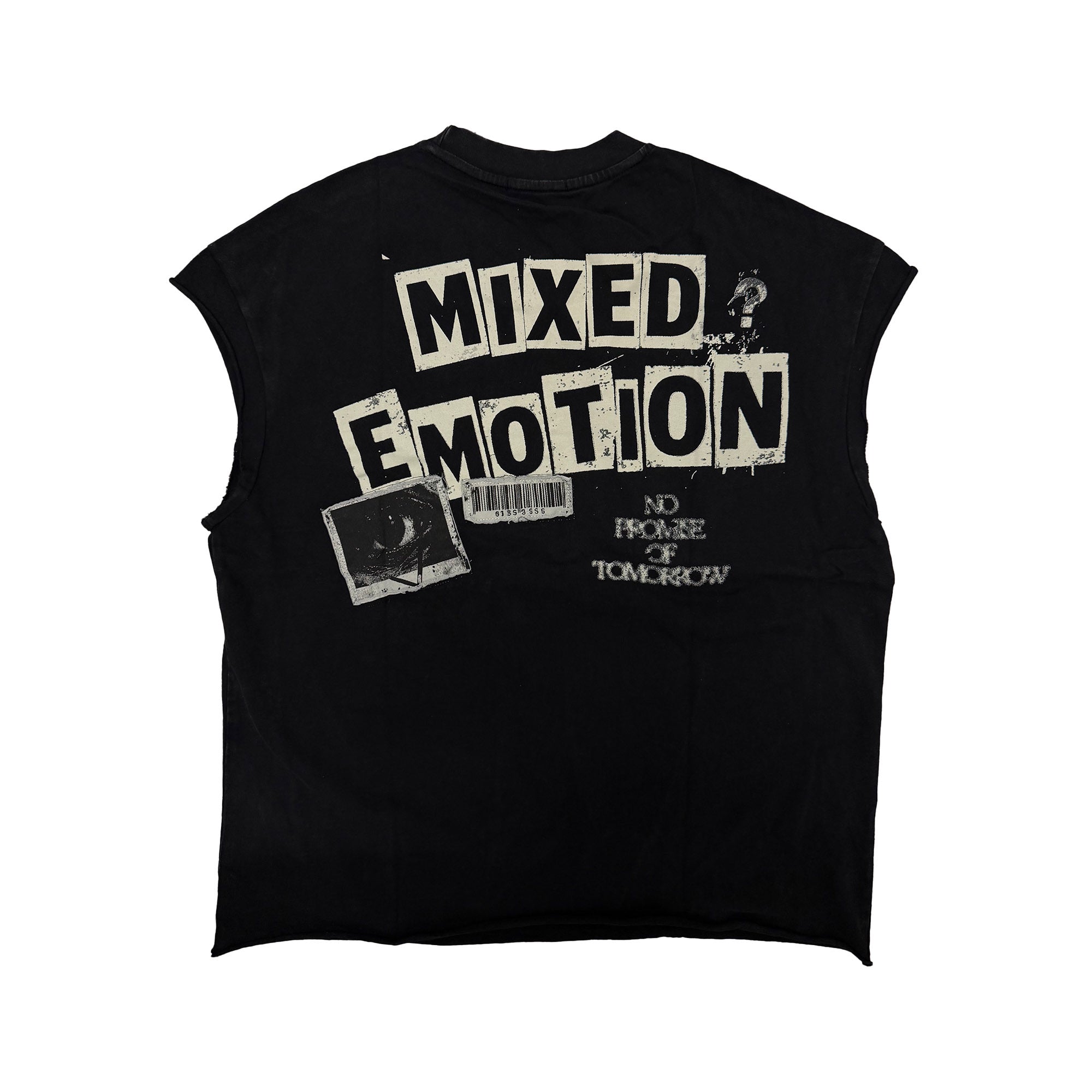 Emotion Never Dies Collage Photo Print Black Sleeveless Tank Top