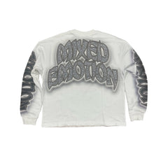MIXED EMOTION Graveyard Zombie Vintage White Long‑Sleeve Shirt