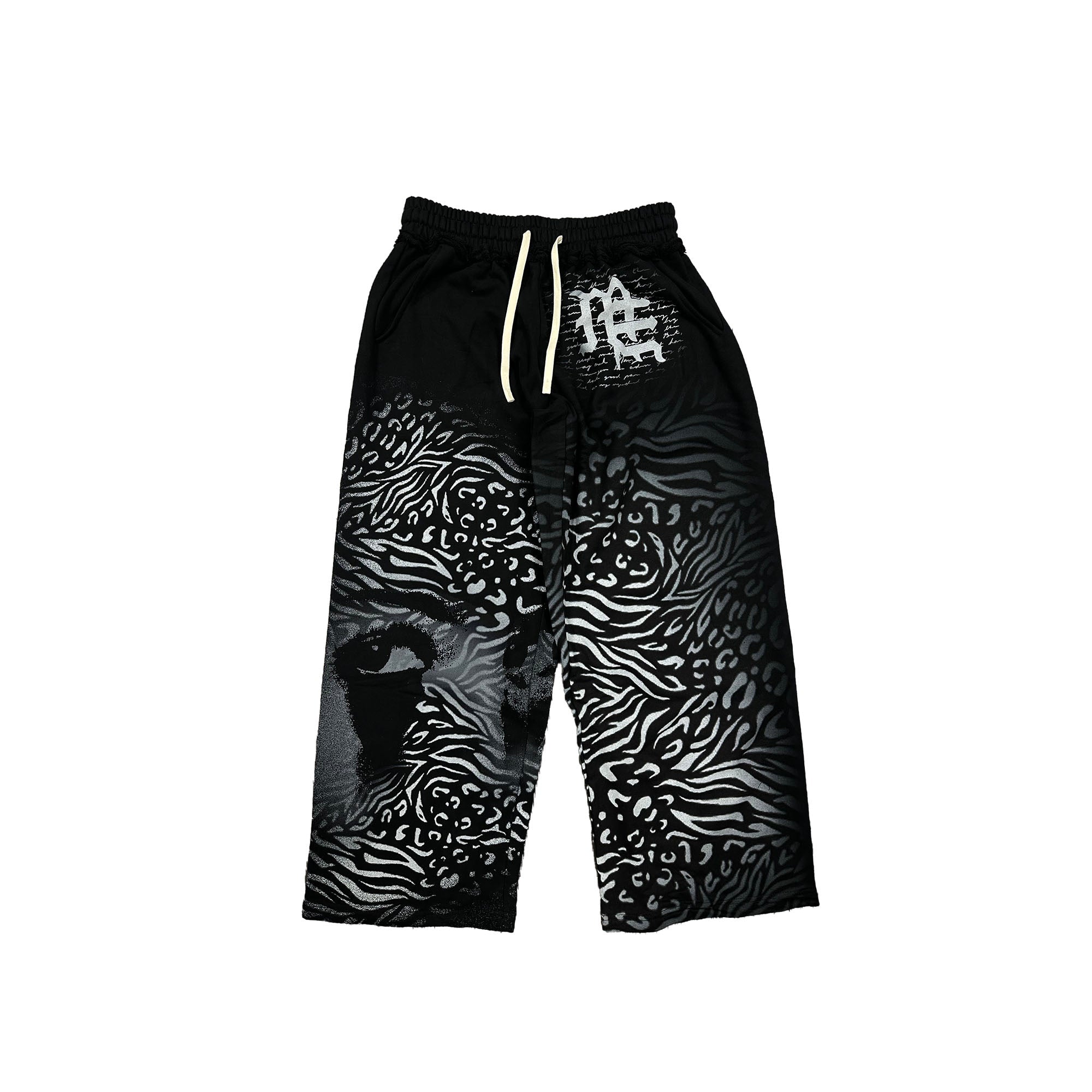 MIXED EMOTION Abstract Portrait Graphic Baggy Streetwear Pants