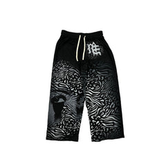 MIXED EMOTION Abstract Portrait Graphic Baggy Streetwear Pants