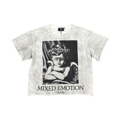 MIXED EMOTION Blindfolded Angel Vintage Cropped T‑Shirt