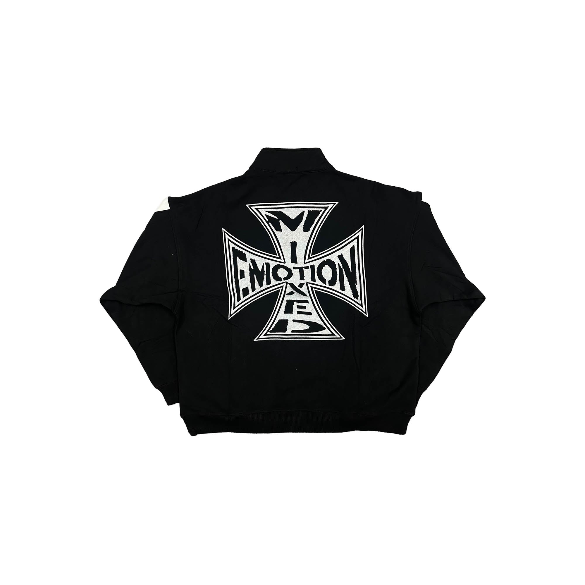 MIXED EMOTION Cross Graphic Quarter‑Zip Pullover Sweatshirt