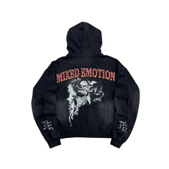 MIXED EMOTION Vintage Angel Artwork Full‑Zip Hoodie