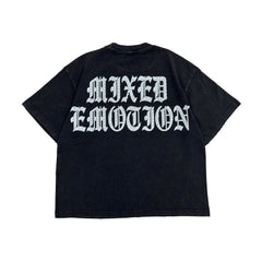 Emotions Never Die Vintage Angel Art Graphic Black Cropped T‑Shirt