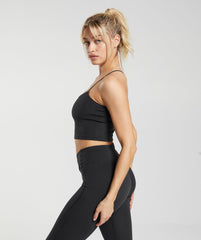 Gymshark Strappy Crop Cami Tank - Black