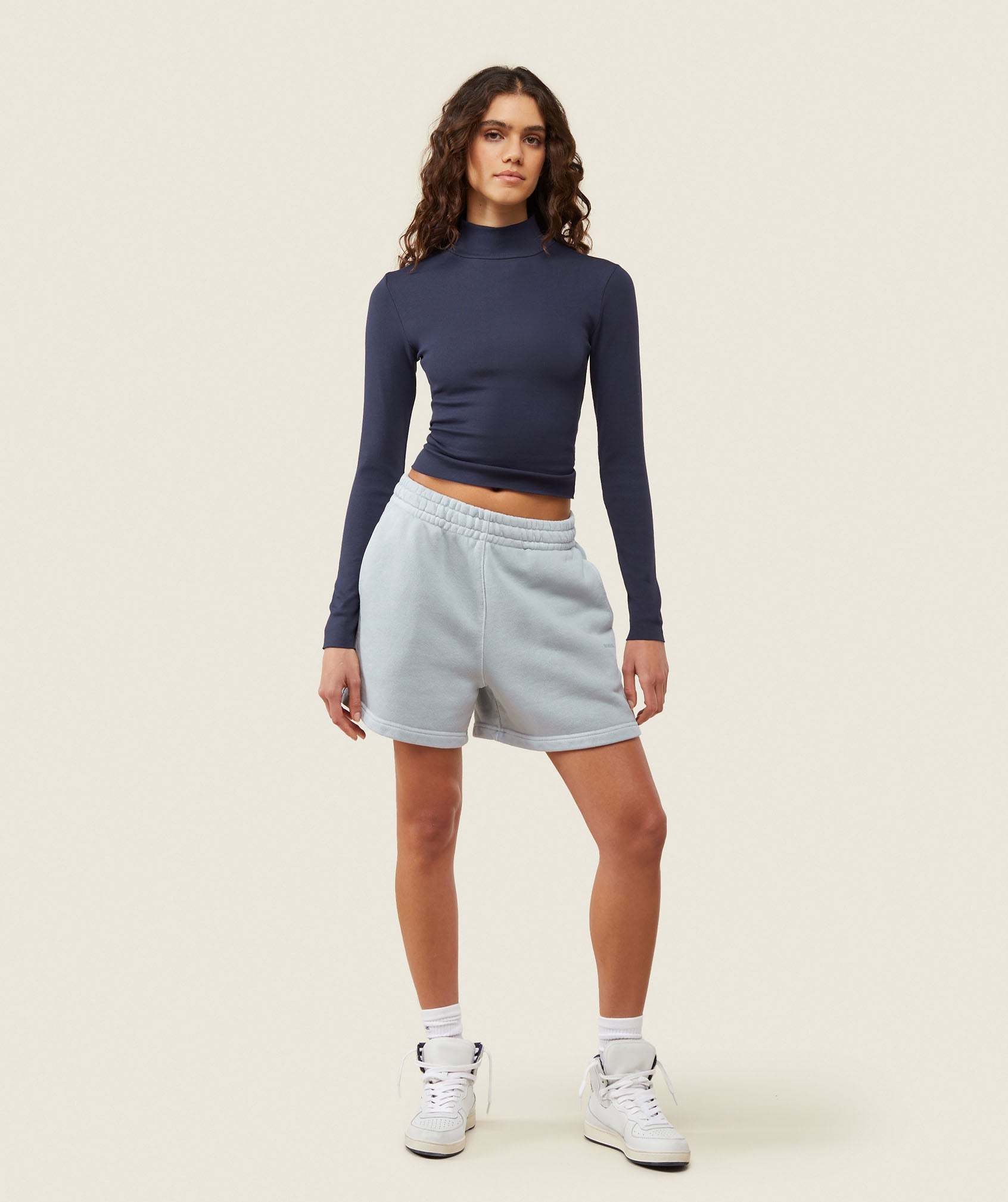 Gymshark everywear Long Sleeve Ribbed Turtle Neck - Heavy Blue