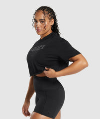 Gymshark Legacy Graphic Crop Top - Black