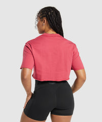 Gymshark Legacy Graphic Crop Top - Vintage Pink