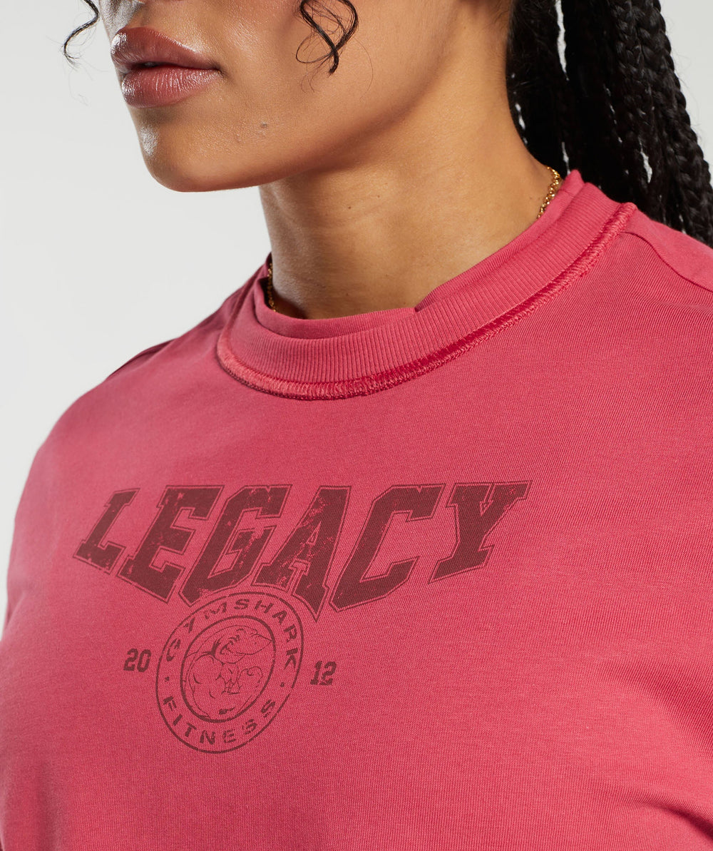 Gymshark Legacy Graphic Crop Top - Vintage Pink
