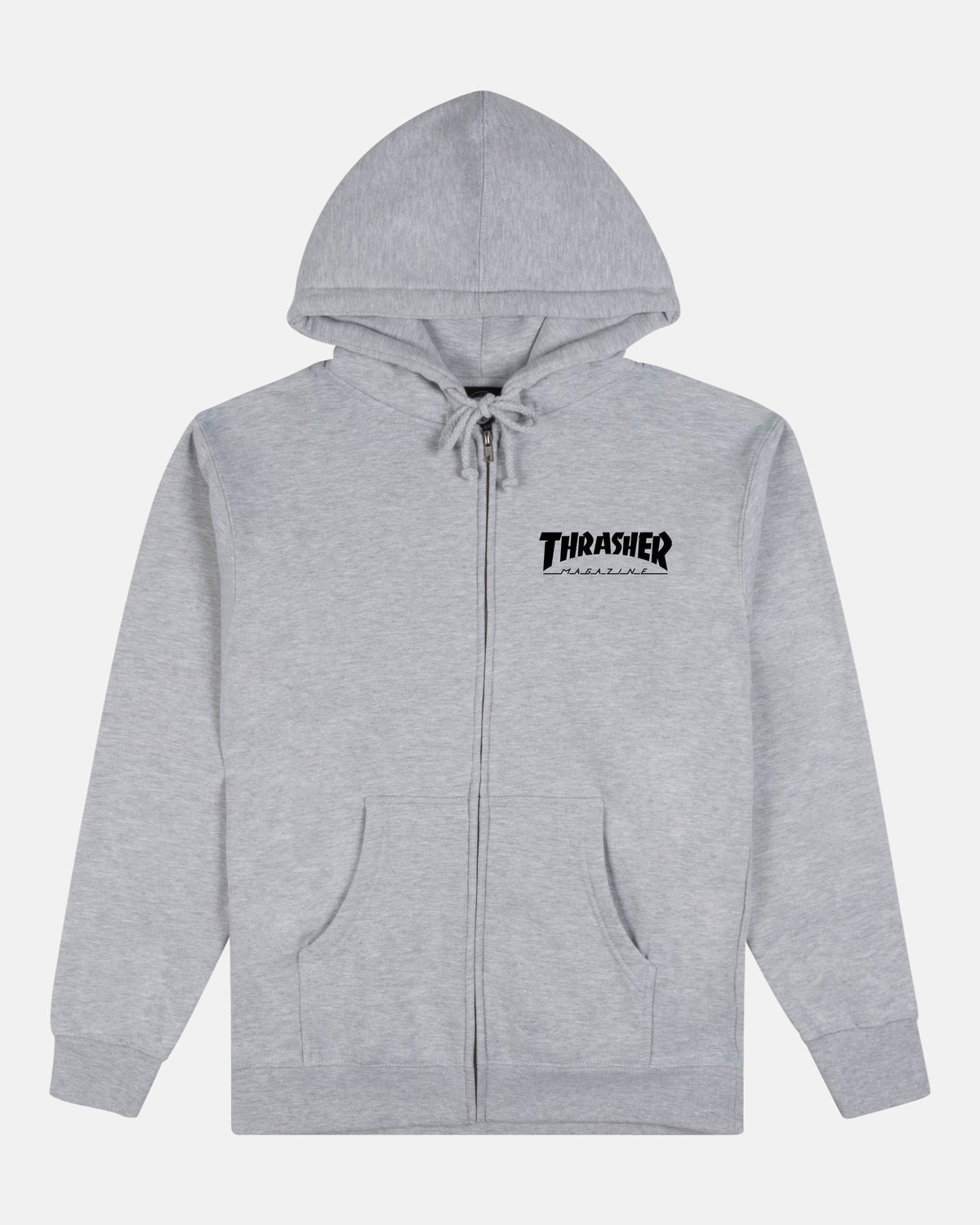 THRASHER MAG LOGO - ZIP UP HOODIE - GREY