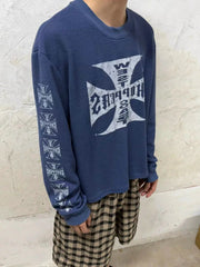 West Coast Choppers Cross Print ERD Stylist Same Style Waffle Sanskrit Long Sleeve (4)