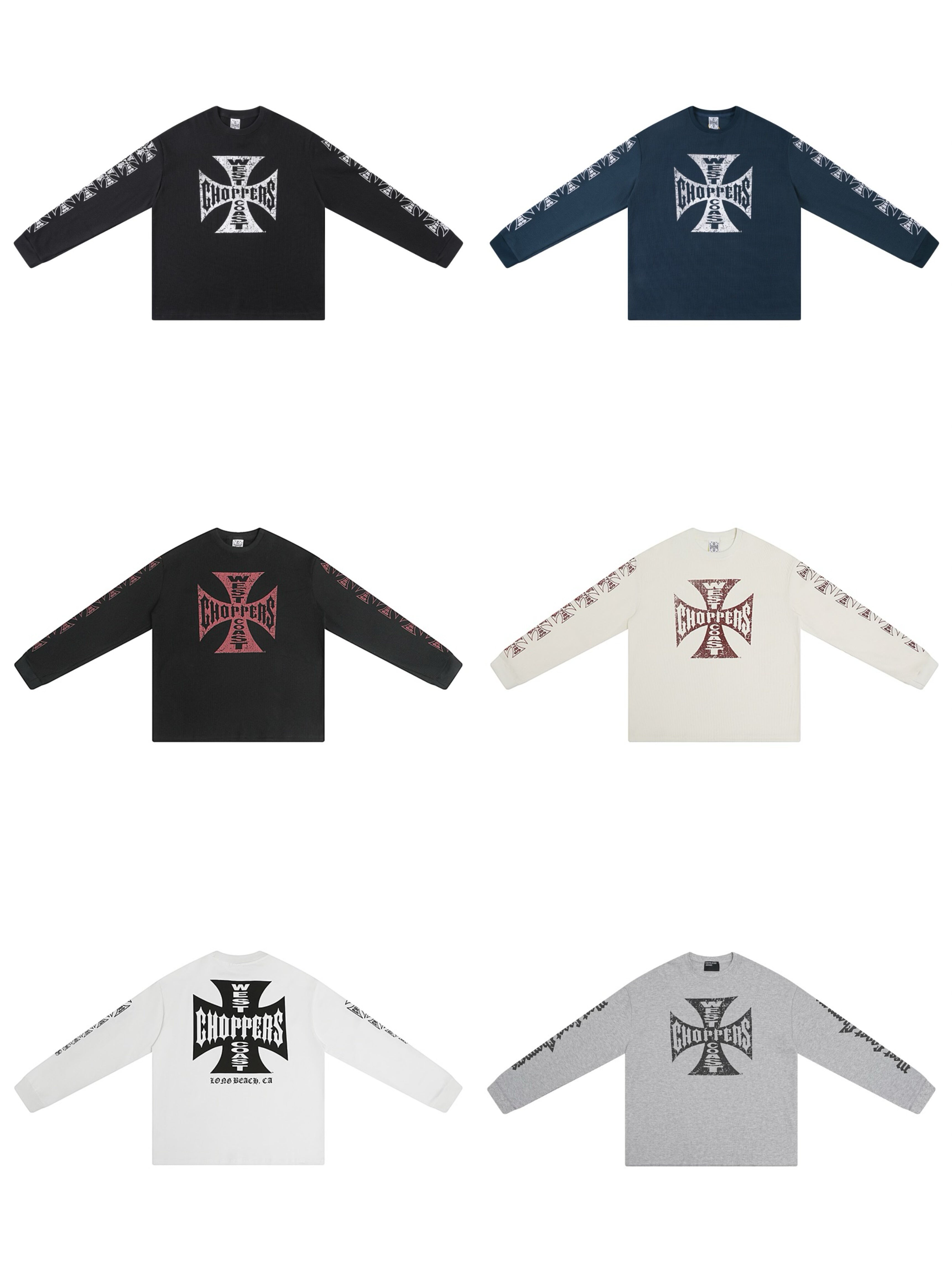 West Coast Choppers Cross Print ERD Stylist Same Style Waffle Sanskrit Long Sleeve (1)