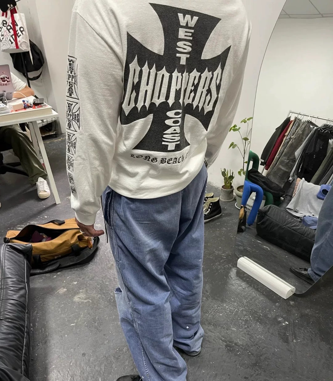 West Coast Choppers Cross Print ERD Stylist Same Style Waffle Sanskrit Long Sleeve (2)