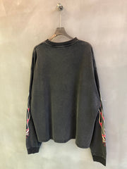 West Coast Choppers Iron Cross & Flames Long Sleeve Tee - Vintage Black/Red