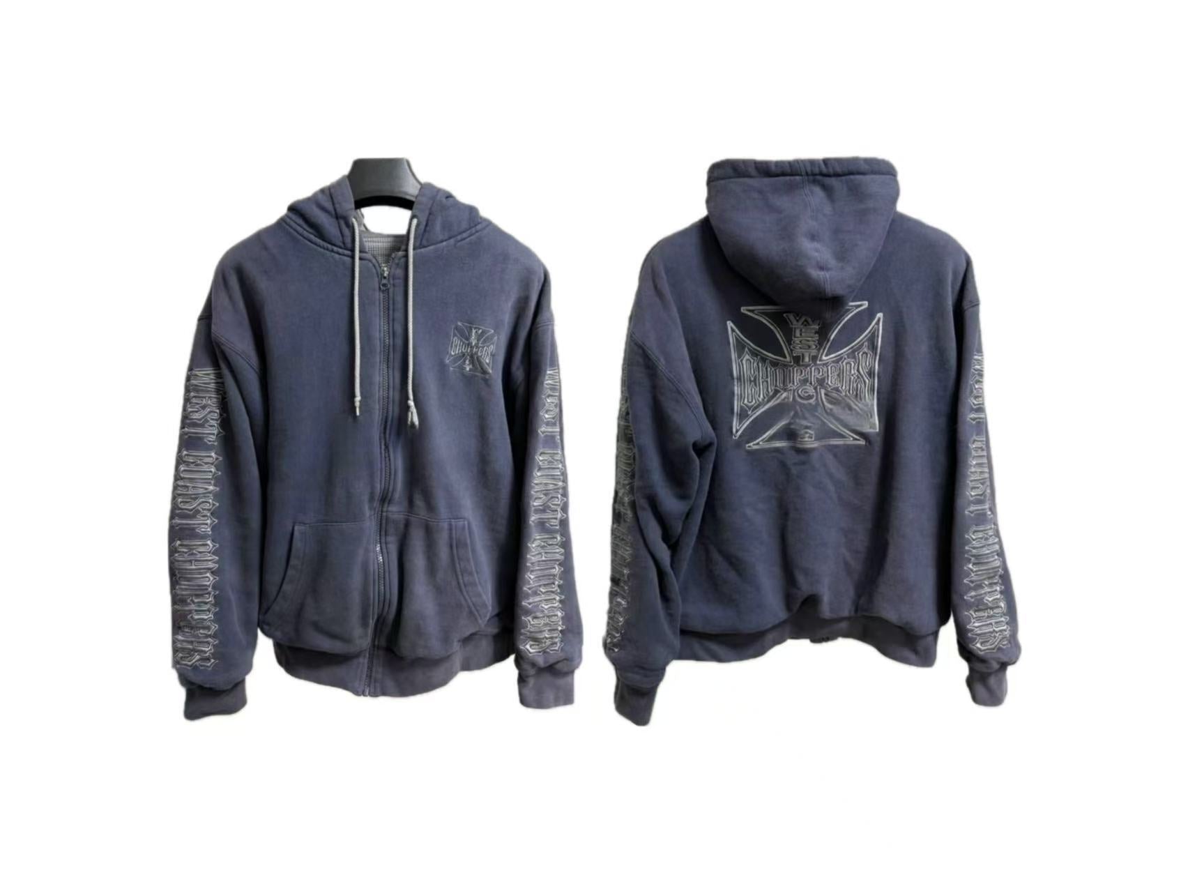 West Coast Choppers Iron Cross Zip-Up Hoodie - Vintage Black