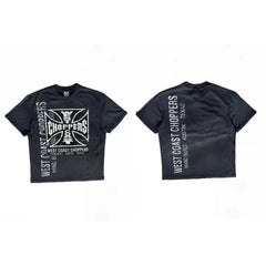 West Coast Choppers Side Typography Iron Cross Tee - Black