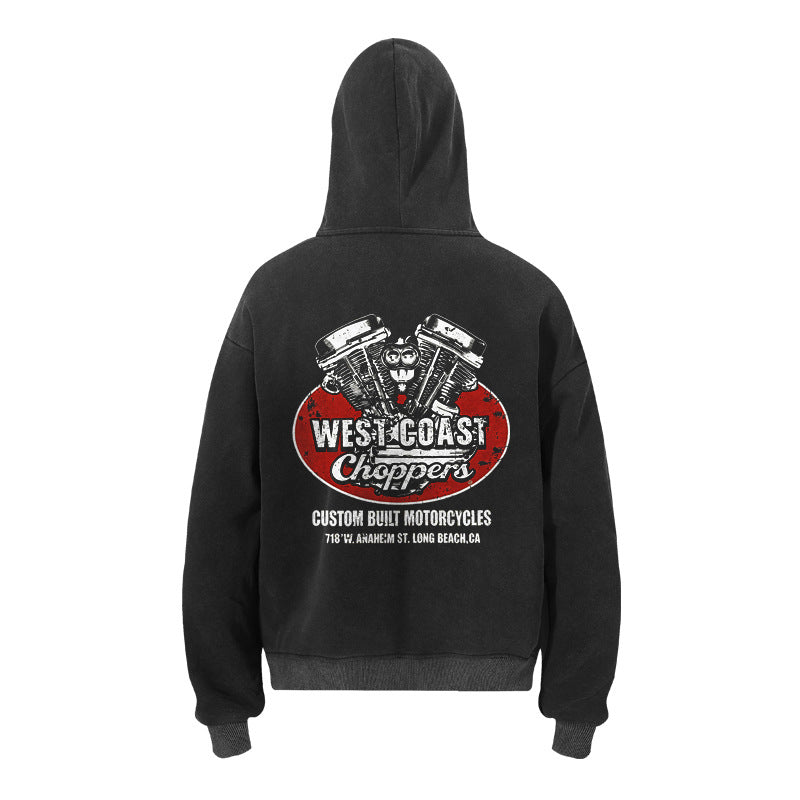 West Coast Choppers V8 Engine Badge Hoodie - Black