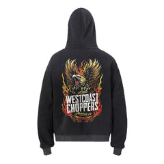 West Coast Choppers Flame Eagle Hoodie - Black