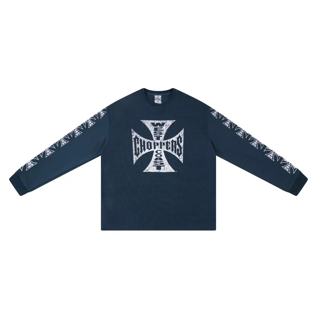 West Coast Choppers Cross Print ERD Stylist Same Style Waffle Sanskrit Long Sleeve (2)