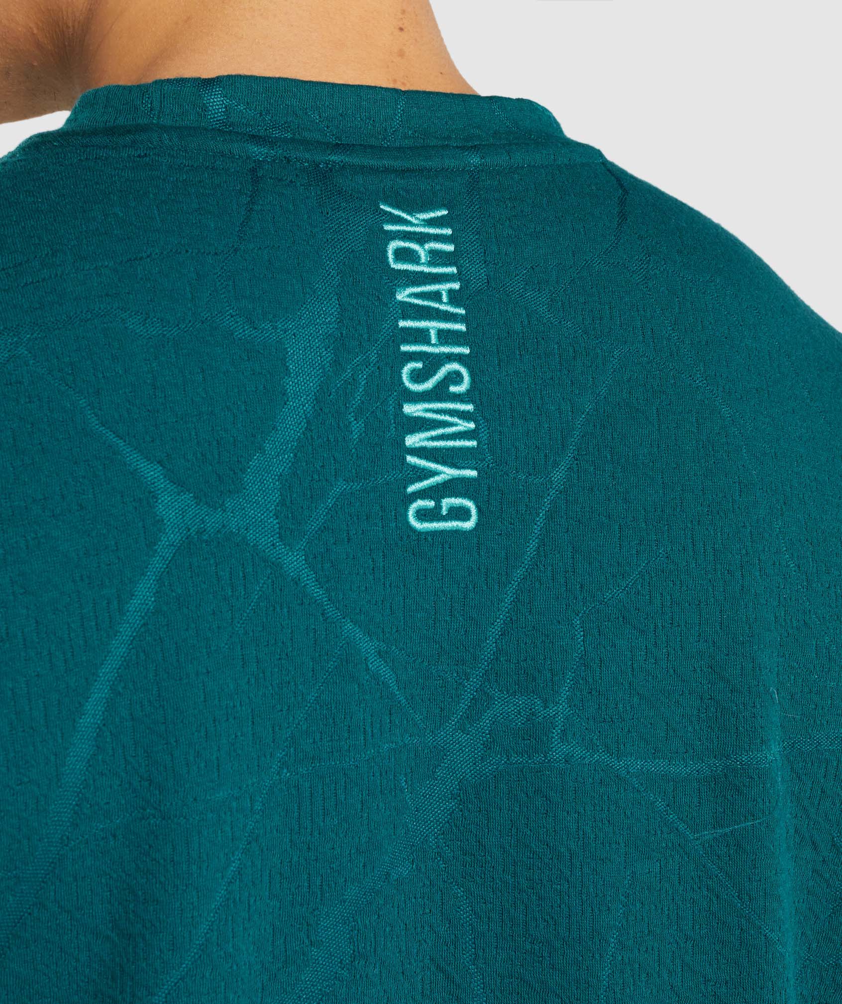 Gymshark Power Short Sleeve Crew - Teal Print