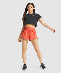 Gymshark Pre-Workout Graphic Crop Tee - Black