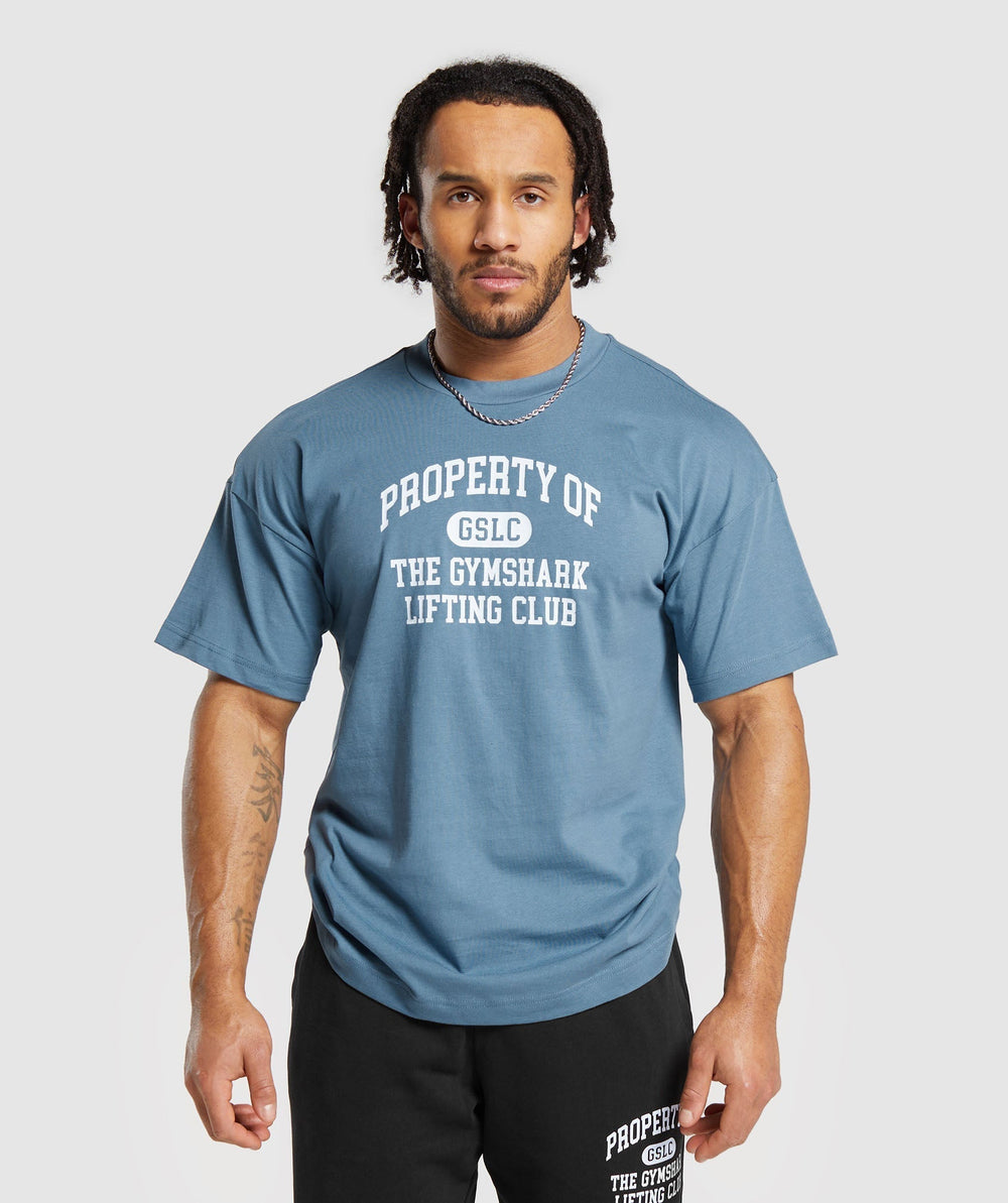 Gymshark Property Of T-Shirt - Faded Blue
