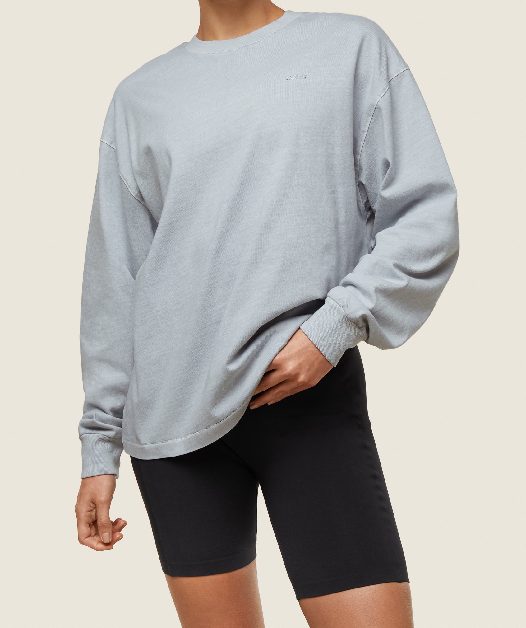 Gymshark everywear Long Sleeve Top - Ice Grey