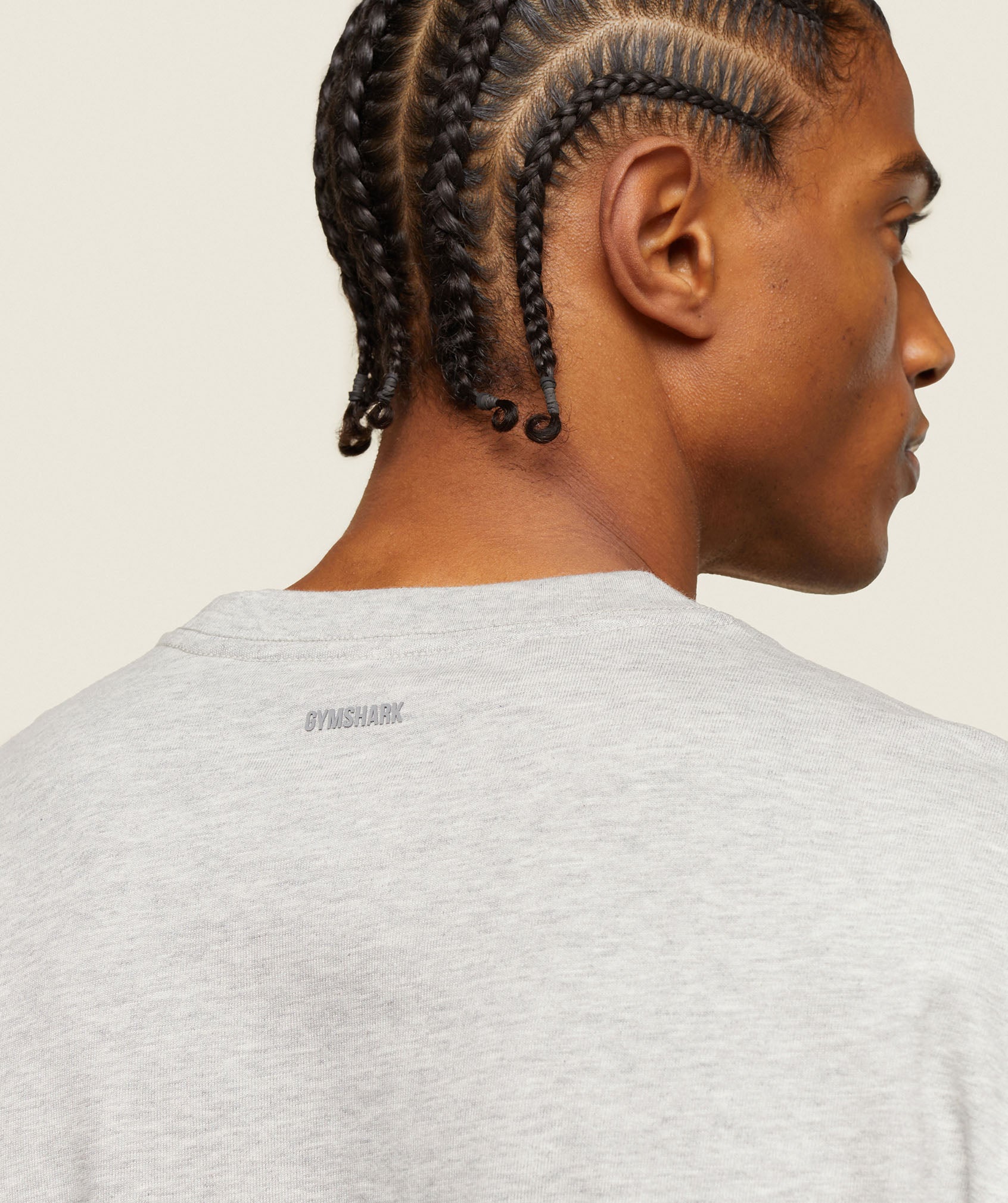 Gymshark everywear Relaxed Long Sleeve Tee - Light Grey Core Marl