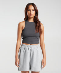Gymshark Cotton Rib Midi Tank - Onyx Grey