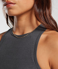 Gymshark Cotton Rib Midi Tank - Onyx Grey