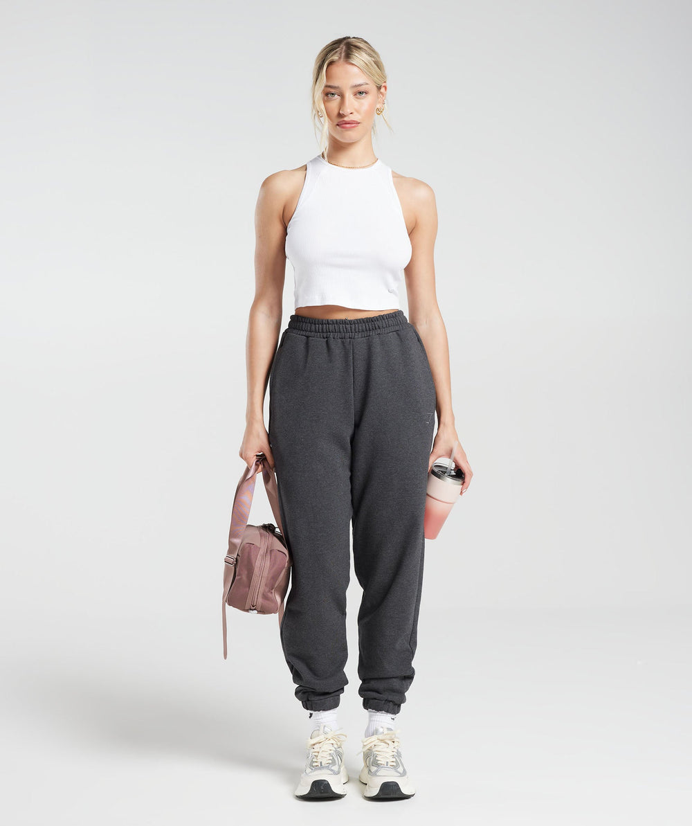 Gymshark Cotton Rib Midi Tank - White